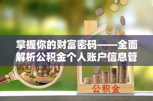 河间掌握你的财富密码——全面解析公积金个人账户信息管理与优化